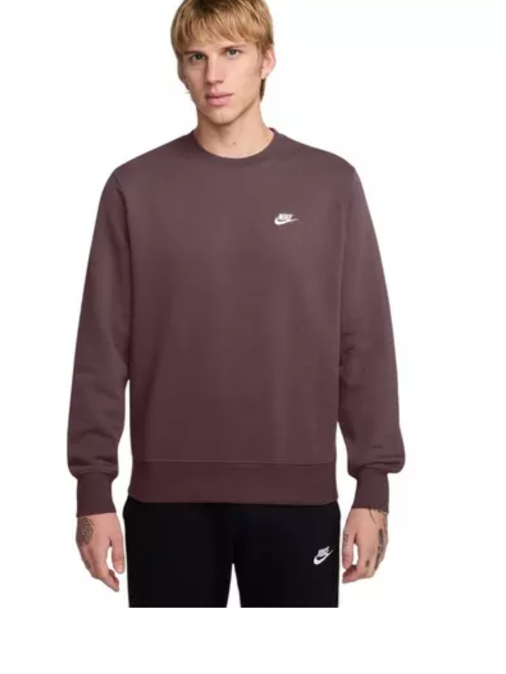 Nike Men’s Crewneck Sweatshirt in Deep Brown Medium